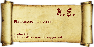 Milosev Ervin névjegykártya